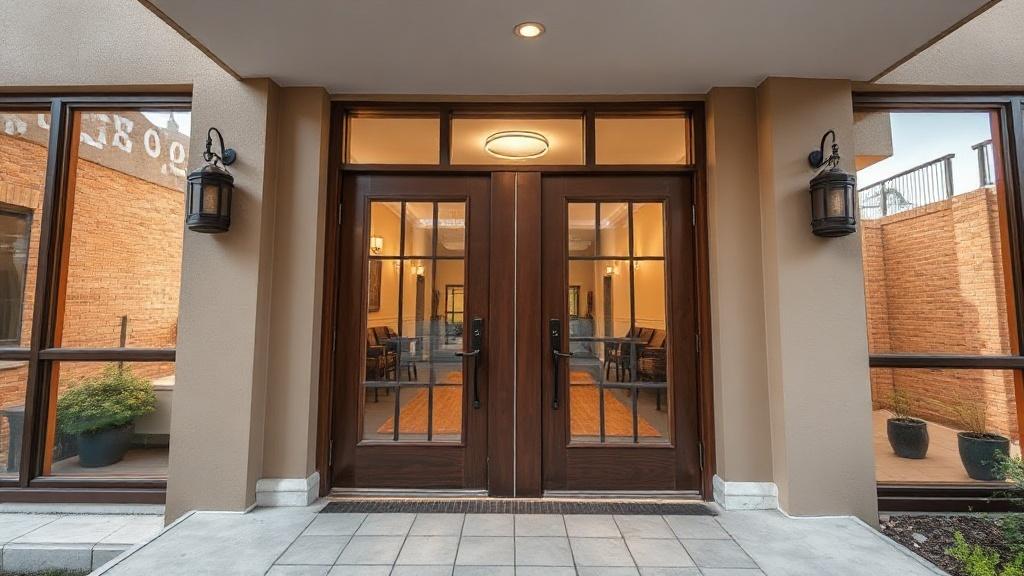 Photo of the entrance doors inside a multi-apartment building.фото