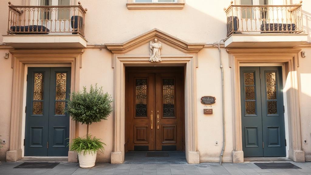 Photo of the entrance doors in a multi-apartment buildingфото