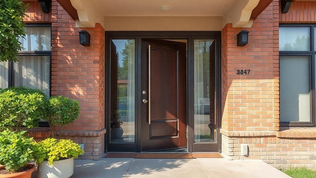 A photo of the entrance door inside an apartment building.фото