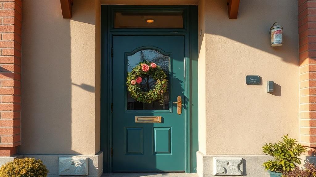 A photo of the entrance door inside an apartment building.фото