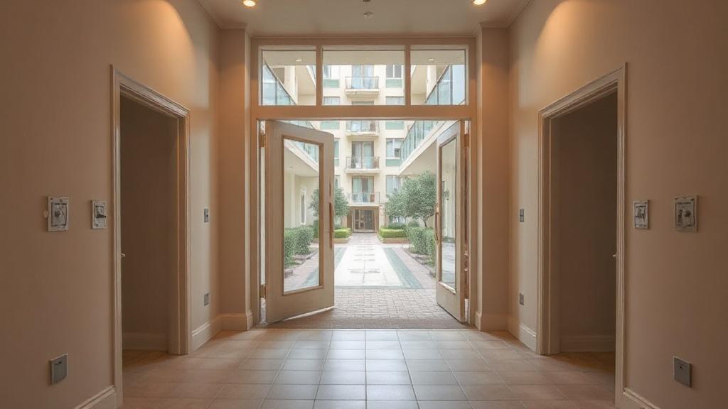 Photo of the entrance doors inside a multi-apartment building.фото